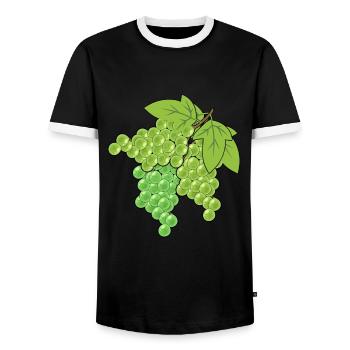 Grapes Grapes Grapes Vine Garden - Men's Ringer Shirt - black/white - Front - AI Model Female 172 light (172cm) & AI Model Male 178 light (178cm)