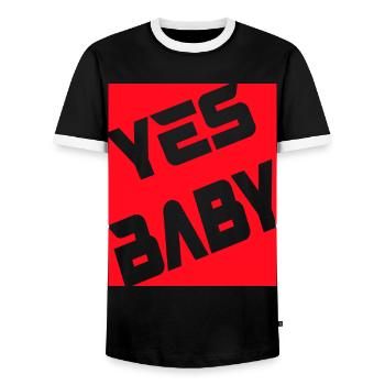 chéri - T-shirt contrasté Homme - noir/blanc - Devant - AI Model Female 172 light (172cm) & AI Model Male 178 light (178cm)
