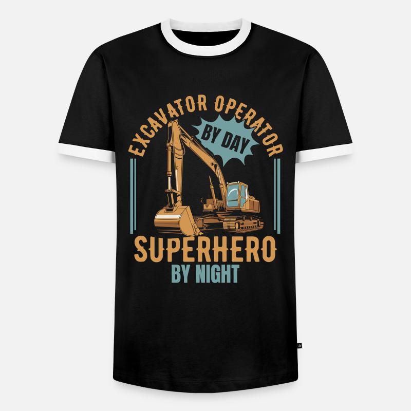 Baggerfahrer - Männer Kontrast-T-Shirt - Schwarz/Weiß