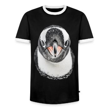 Pingouin - T-shirt contrasté Homme - noir/blanc - Devant - AI Model Female 172 light (172cm) & AI Model Male 178 light (178cm)