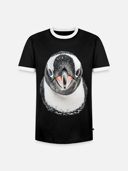 Penguin - Men's Ringer Shirt - black/white