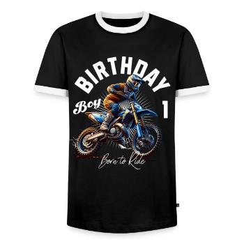 1er anniversaire de motocross - T-shirt contrasté Homme - noir/blanc - Devant - AI Model Female 172 light (172cm) & AI Model Male 178 light (178cm)