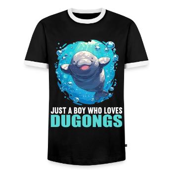Seekuh Dugongs Dugong - Männer Kontrast-T-Shirt - Schwarz/Weiß - Vorne - AI Model Female 172 light (172cm) & AI Model Male 178 light (178cm)