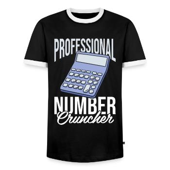Accountant Tax Advisor - Men's Ringer Shirt - black/white - Front - AI Model Female 172 light (172cm) & AI Model Male 178 light (178cm)
