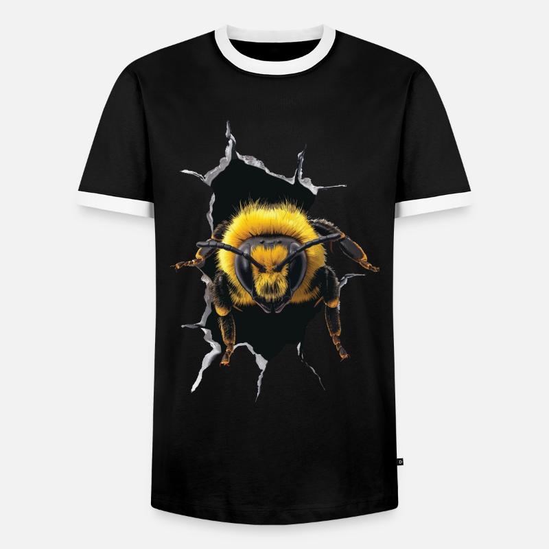Bee - Men's Ringer Shirt - black/white