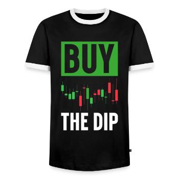Day Trading Day Trader Bourse Bourse - T-shirt contrasté Homme - noir/blanc - Devant - AI Model Female 172 light (172cm) & AI Model Male 178 light (178cm)