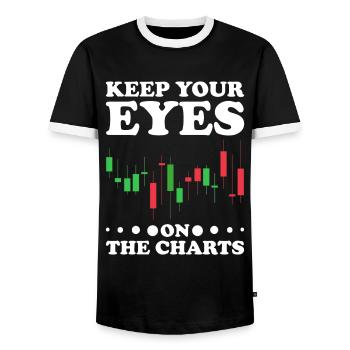 Day Trading Day Trader Bourse Bourse - T-shirt contrasté Homme - noir/blanc - Devant - AI Model Female 172 light (172cm) & AI Model Male 178 light (178cm)