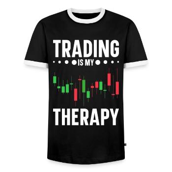 Day Trading Day Trader Bourse Bourse - T-shirt contrasté Homme - noir/blanc - Devant - AI Model Female 172 light (172cm) & AI Model Male 178 light (178cm)