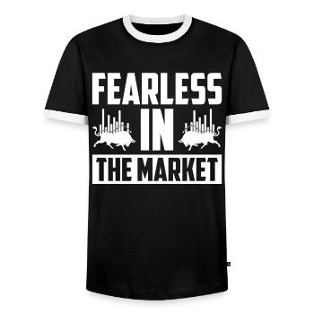 Day Trading Day Trader Bourse Bourse - T-shirt contrasté Homme - noir/blanc - Devant - AI Model Female 172 light (172cm) & AI Model Male 178 light (178cm)