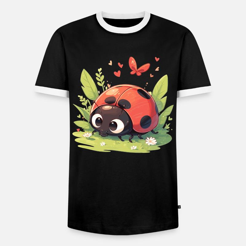 Ladybug Marienkäfer - Men's Ringer Shirt - black/white