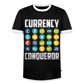 Forex Trading Forex Trader Financial Market - Men's Ringer Shirt - black/white - Front - AI Model Female 172 light (172cm) & AI Model Male 178 light (178cm)