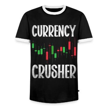 Forex Trading Forex Trader Financial Market - Men's Ringer Shirt - black/white - Front - AI Model Female 172 light (172cm) & AI Model Male 178 light (178cm)