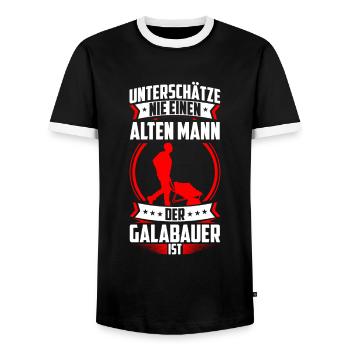 Vieil homme le paysagiste paysagiste est paysagiste - T-shirt contrasté Homme - noir/blanc - Devant - AI Model Female 172 light (172cm) & AI Model Male 178 light (178cm)