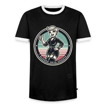 Rau, Nie Glatt Emo Punk Girl - Männer Kontrast-T-Shirt - Schwarz/Weiß - Vorne - AI Model Female 172 light (172cm) & AI Model Male 178 light (178cm)