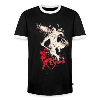 Arnis Eskrima Kali Fma - Männer Kontrast-T-Shirt - Schwarz/Weiß - Vorne - AI Model Female 172 light (172cm) & AI Model Male 178 light (178cm)