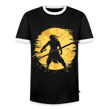 Arnis Eskrima Kali Fma - Männer Kontrast-T-Shirt - Schwarz/Weiß - Vorne - AI Model Female 172 light (172cm) & AI Model Male 178 light (178cm)