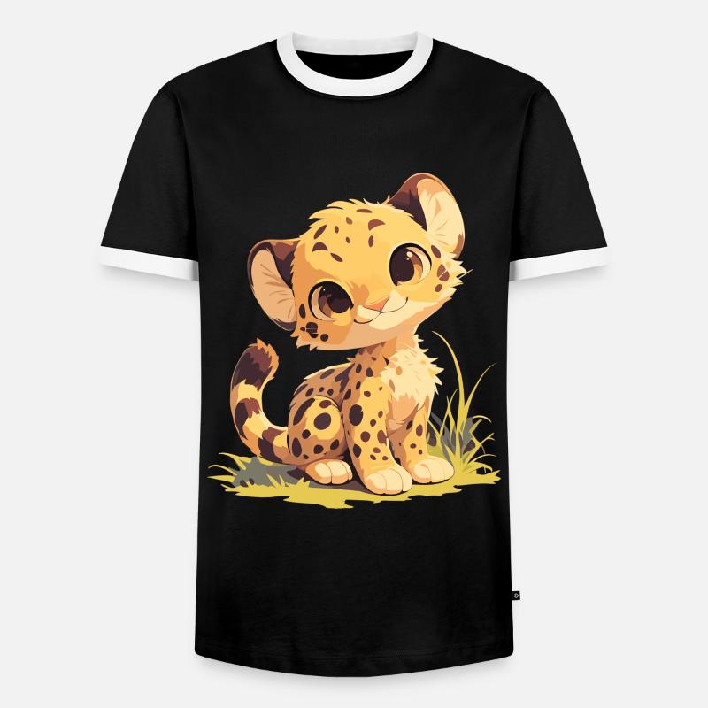 Cheetah Geparde Gepard - Männer Kontrast-T-Shirt - Schwarz/Weiß