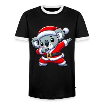 Weihnachten Koala Santa Lustig Koala Liebhaber - Männer Kontrast-T-Shirt - Schwarz/Weiß - Vorne - AI Model Female 172 light (172cm) & AI Model Male 178 light (178cm)