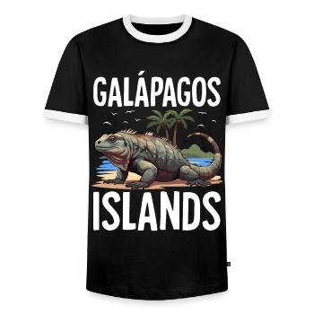 Galapagos Islands - Men's Ringer Shirt - black/white - Front - AI Model Female 172 light (172cm) & AI Model Male 178 light (178cm)