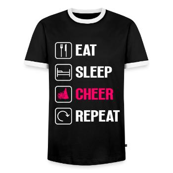 Cheerleading Cheerleader Base Flyer - T-shirt contrasté Homme - noir/blanc - Devant - AI Model Female 172 light (172cm) & AI Model Male 178 light (178cm)