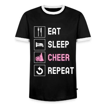 Cheerleading Cheerleader Base Flyer - T-shirt contrasté Homme - noir/blanc - Devant - AI Model Female 172 light (172cm) & AI Model Male 178 light (178cm)