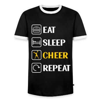 Cheerleading Cheerleader Base Flyer - T-shirt contrasté Homme - noir/blanc - Devant - AI Model Female 172 light (172cm) & AI Model Male 178 light (178cm)