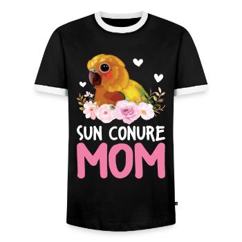 Soleil Perruche Maman Perroquet Maman Perroquet Oiseau Femme - T-shirt contrasté Homme - noir/blanc - Devant - AI Model Female 172 light (172cm) & AI Model Male 178 light (178cm)