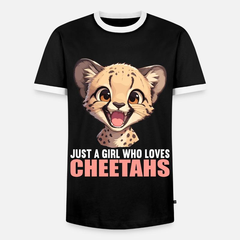 Cheetah Geparde Gepard - Men's Ringer Shirt - black/white