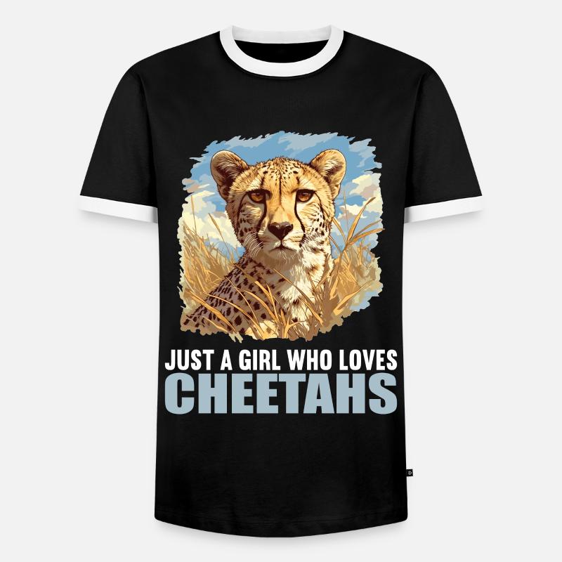 Cheetah Geparde Gepard - Männer Kontrast-T-Shirt - Schwarz/Weiß