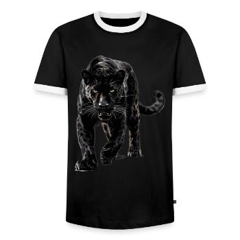 Panthères Panthère - T-shirt contrasté Homme - noir/blanc - Devant - AI Model Female 172 light (172cm) & AI Model Male 178 light (178cm)