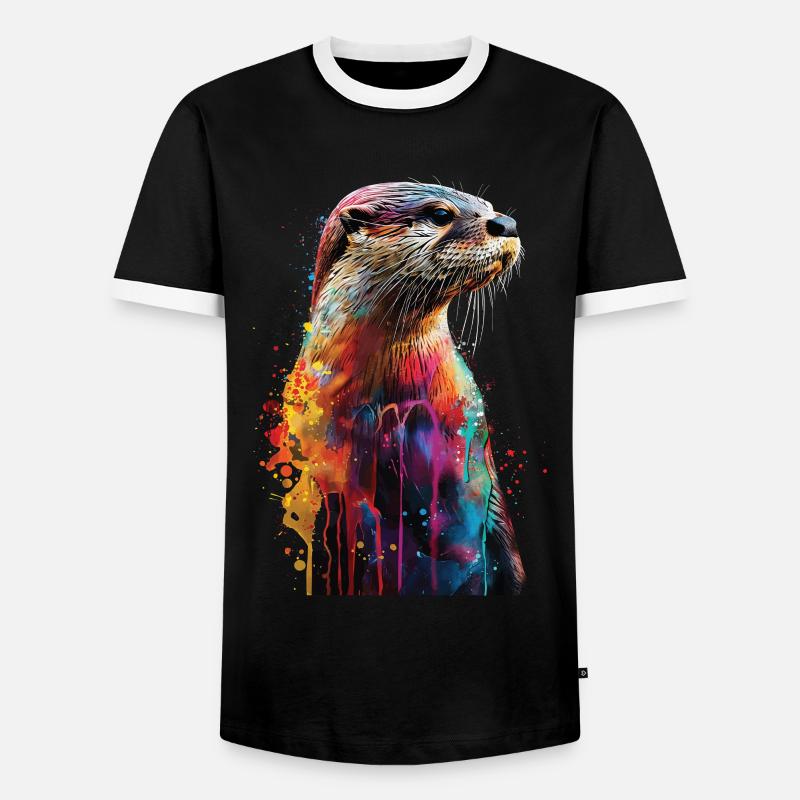 Otter - Männer Kontrast-T-Shirt - Schwarz/Weiß