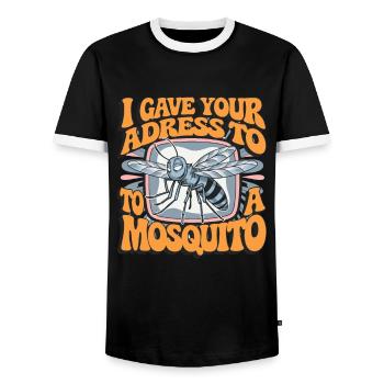 Funny Mosquito Stechmücken für Leute mit Humor - Männer Kontrast-T-Shirt - Schwarz/Weiß - Vorne - AI Model Female 172 light (172cm) & AI Model Male 178 light (178cm)
