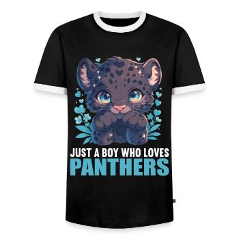 Panthères Panthère - T-shirt contrasté Homme - noir/blanc - Devant - AI Model Female 172 light (172cm) & AI Model Male 178 light (178cm)