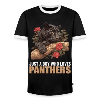 Panthères Panthère - T-shirt contrasté Homme - noir/blanc - Devant - AI Model Female 172 light (172cm) & AI Model Male 178 light (178cm)