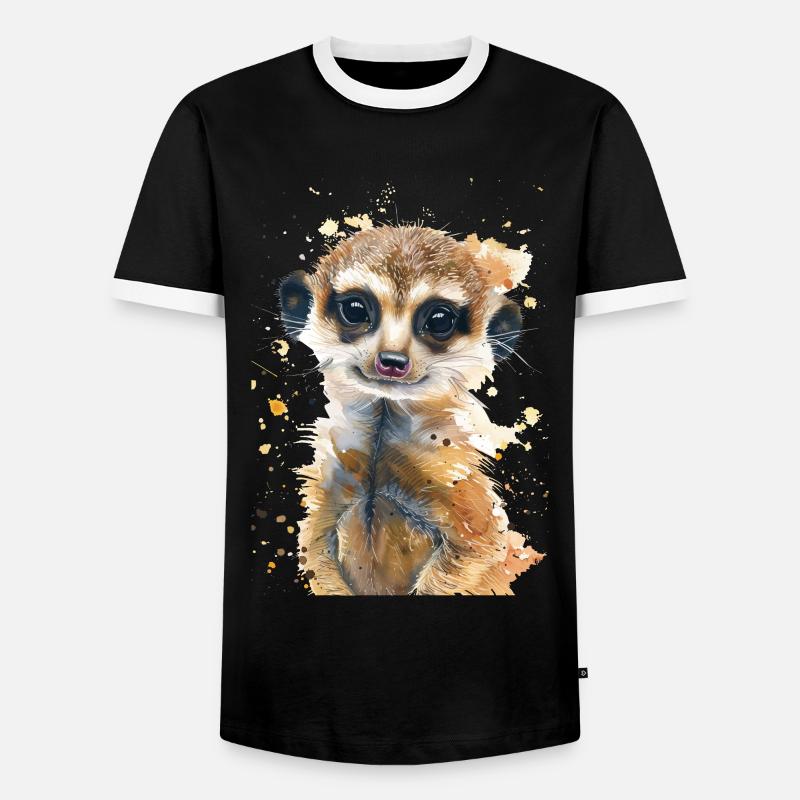 Erdmännchen - Männer Kontrast-T-Shirt - Schwarz/Weiß