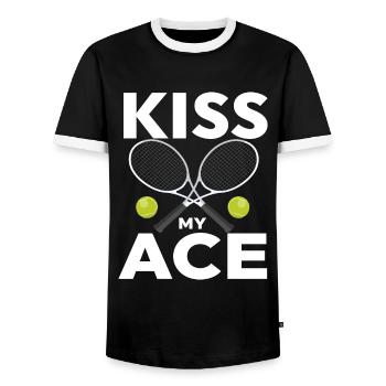 Tennis Player - Männer Kontrast-T-Shirt - Schwarz/Weiß - Vorne - AI Model Female 172 light (172cm) & AI Model Male 178 light (178cm)
