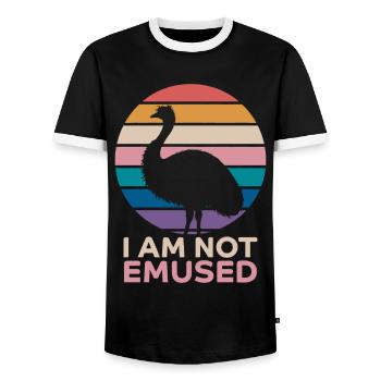 Emu Saying Australia Emus Funny Emu Gift - Men's Ringer Shirt - black/white - Front - AI Model Female 172 light (172cm) & AI Model Male 178 light (178cm)