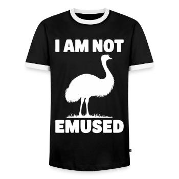Emu Saying Australia Emus Funny Emu Gift - Men's Ringer Shirt - black/white - Front - AI Model Female 172 light (172cm) & AI Model Male 178 light (178cm)