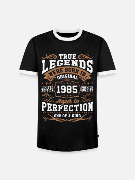 Legenden Geboren 1985 - Männer Kontrast-T-Shirt - Schwarz/Weiß