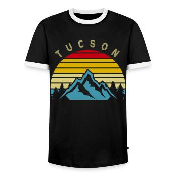 Arizona, Phoenix, Sedona, États-Unis, Grand Canyon, Amérique - T-shirt contrasté Homme - noir/blanc - Devant - AI Model Female 172 light (172cm) & AI Model Male 178 light (178cm)