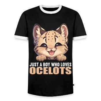 Ocelots Ocelot - Men's Ringer Shirt - black/white - Front - AI Model Female 172 light (172cm) & AI Model Male 178 light (178cm)