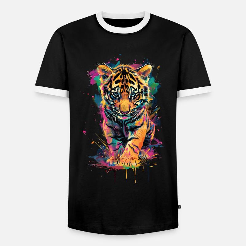 Tiger - Men's Ringer Shirt - black/white