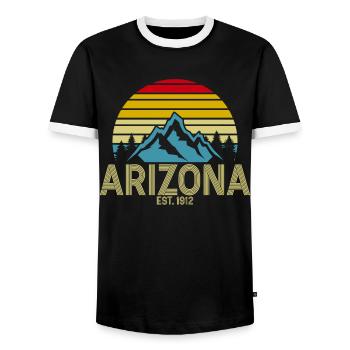 Arizona State Sedona Phoenix Grand Canyon AZ - Men's Ringer Shirt - black/white - Front - AI Model Female 172 light (172cm) & AI Model Male 178 light (178cm)