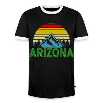 Arizona State Sedona Phoenix Grand Canyon AZ - Men's Ringer Shirt - black/white - Front - AI Model Female 172 light (172cm) & AI Model Male 178 light (178cm)