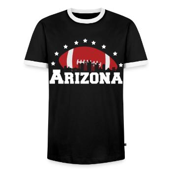 Arizona State Sedona Phoenix Grand Canyon AZ - Men's Ringer Shirt - black/white - Front - AI Model Female 172 light (172cm) & AI Model Male 178 light (178cm)