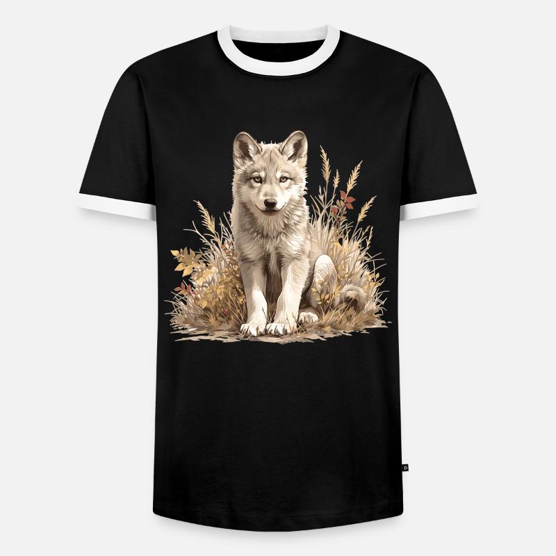 Wolves Wolf - Men's Ringer Shirt - black/white