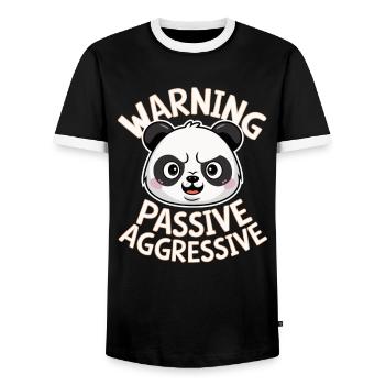 Vorsicht Passiv Aggressiver Panda - Männer Kontrast-T-Shirt - Schwarz/Weiß - Vorne - AI Model Female 172 light (172cm) & AI Model Male 178 light (178cm)