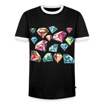 Accessoires pour Diamond Art Diamond Painter - T-shirt contrasté Homme - noir/blanc - Devant - AI Model Female 172 light (172cm) & AI Model Male 178 light (178cm)