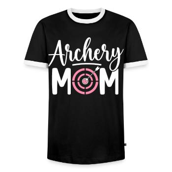 Bogenschießen Mom Bogenschütze Bogen und Pfeil Fra - Männer Kontrast-T-Shirt - Schwarz/Weiß - Vorne - AI Model Female 172 light (172cm) & AI Model Male 178 light (178cm)