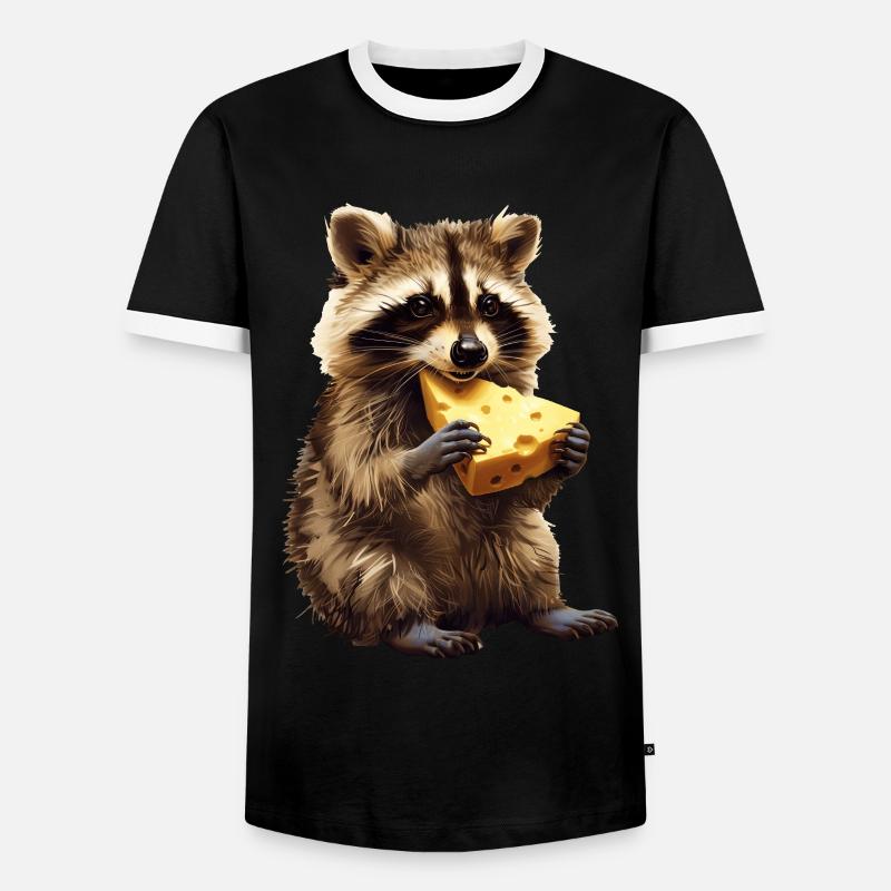 Waschbär - Männer Kontrast-T-Shirt - Schwarz/Weiß